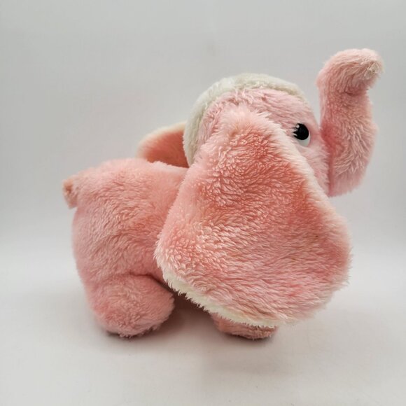 Dakin Pink Elephant Plush Vintage 1977 Rattle Chime Baby Stuffed Toy Floppy Ears - Picture 5 of 11